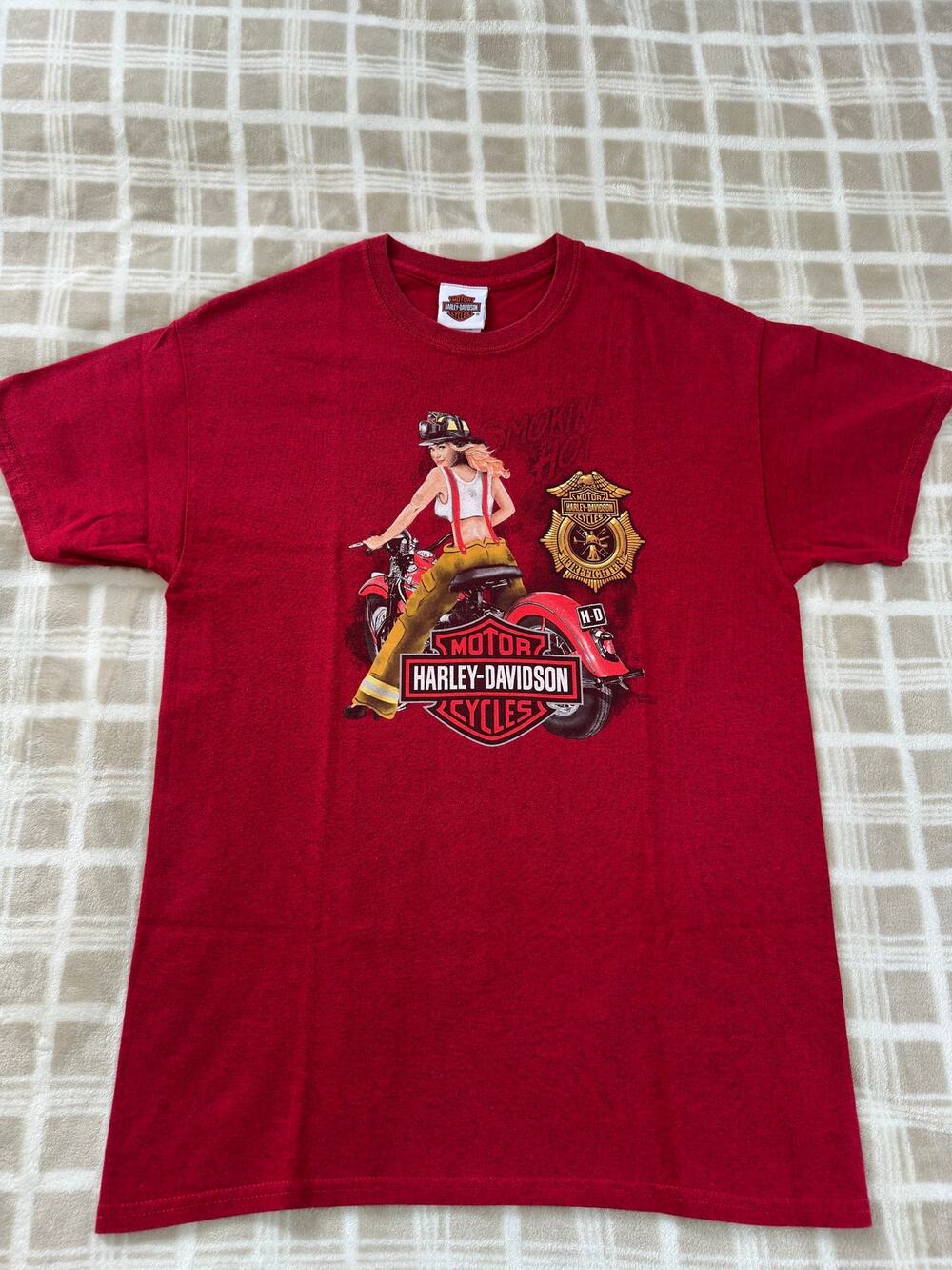 Vintage Harley Davidson Shirt Stormy Hill Clermont Florida Biker Red Men Size M